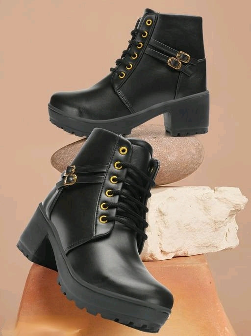 Synthetic Leather Casual Boots Shoes For Women And Girls