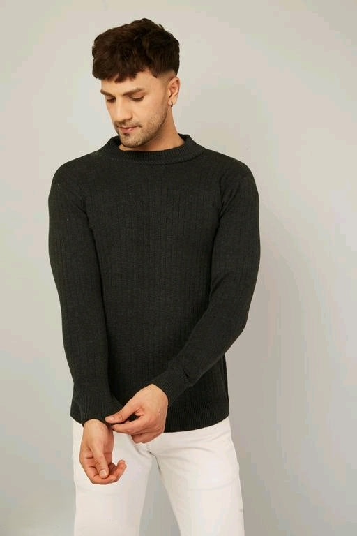High Neck Full Sleeve Sweaters Black Color for Men