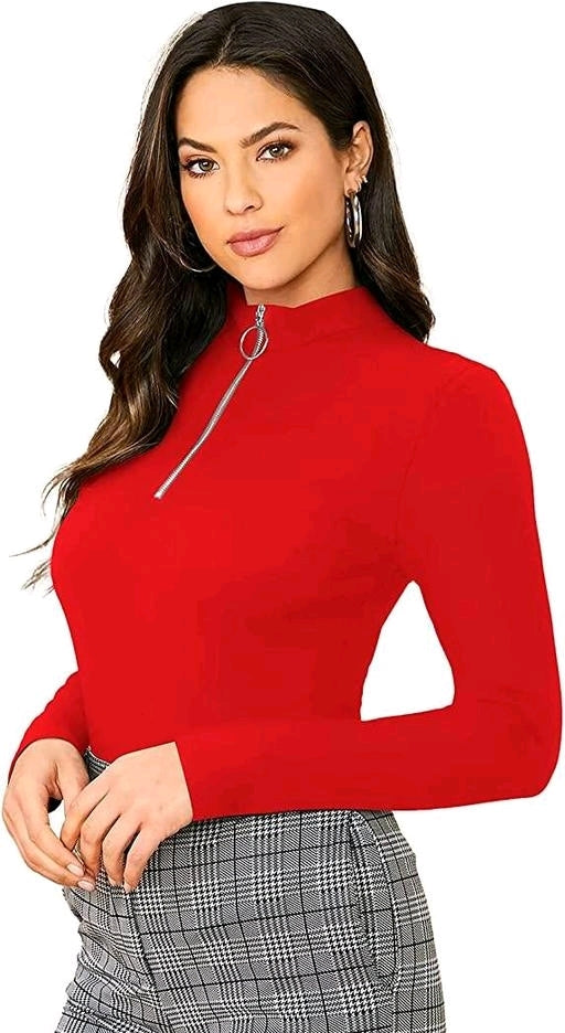 Zipper Red Top for Girls and Women