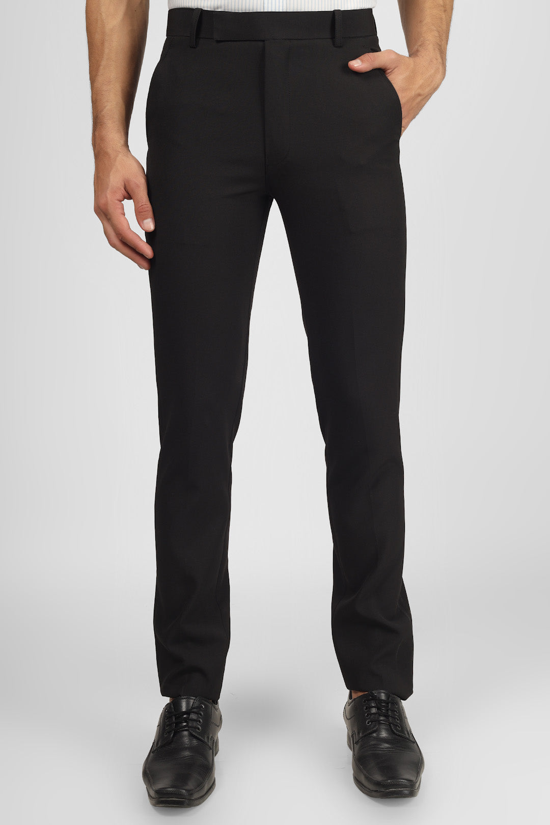 Black Lycra Formal Trousers for Men
