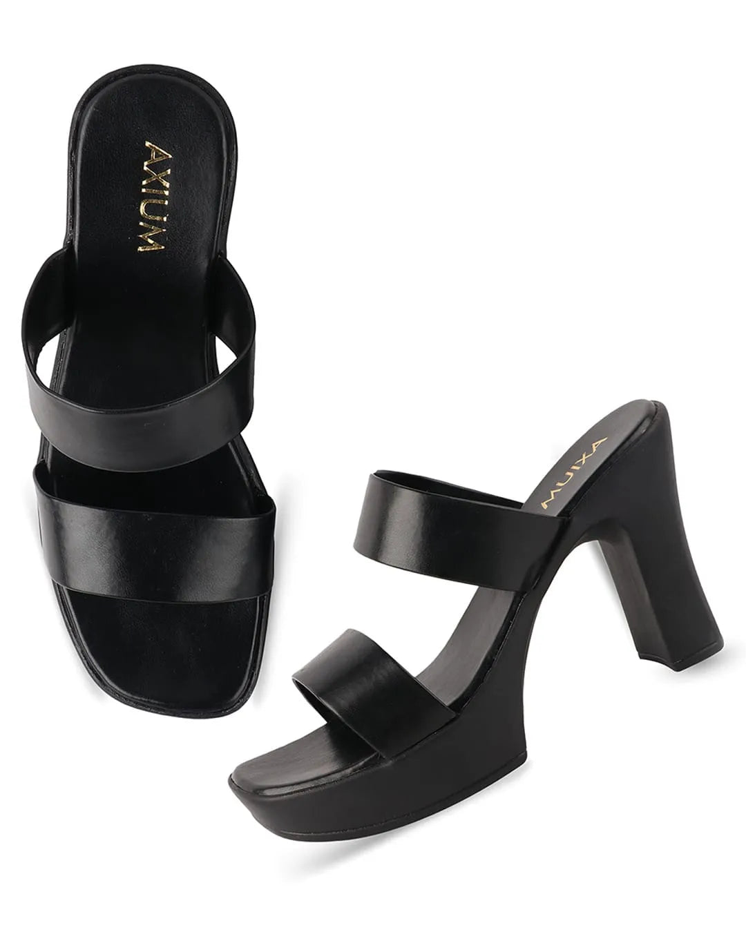 Casual Axium Black Dual Strap Sandal for Women.