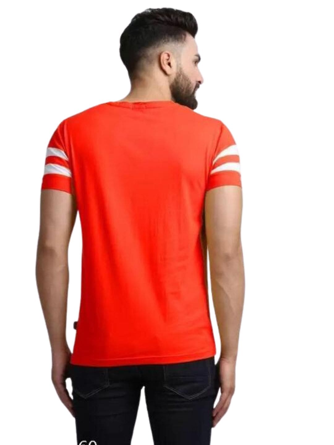Stylish Printed Fabric Cotton Different Colour Orange For Men T-Shirt